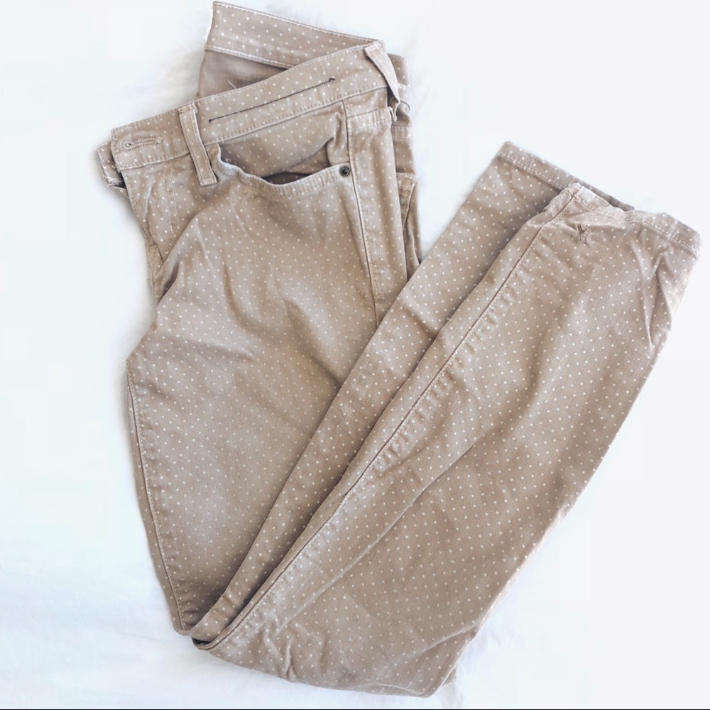 Current Elliot Dotted Tan Skinny Jeans